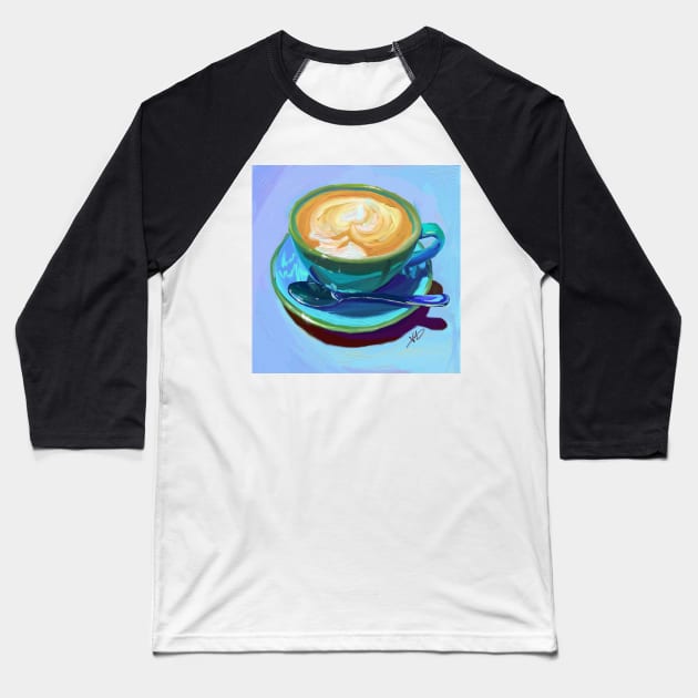 Cappucino Alla Prima Digital Oil Painting Baseball T-Shirt by venglehart